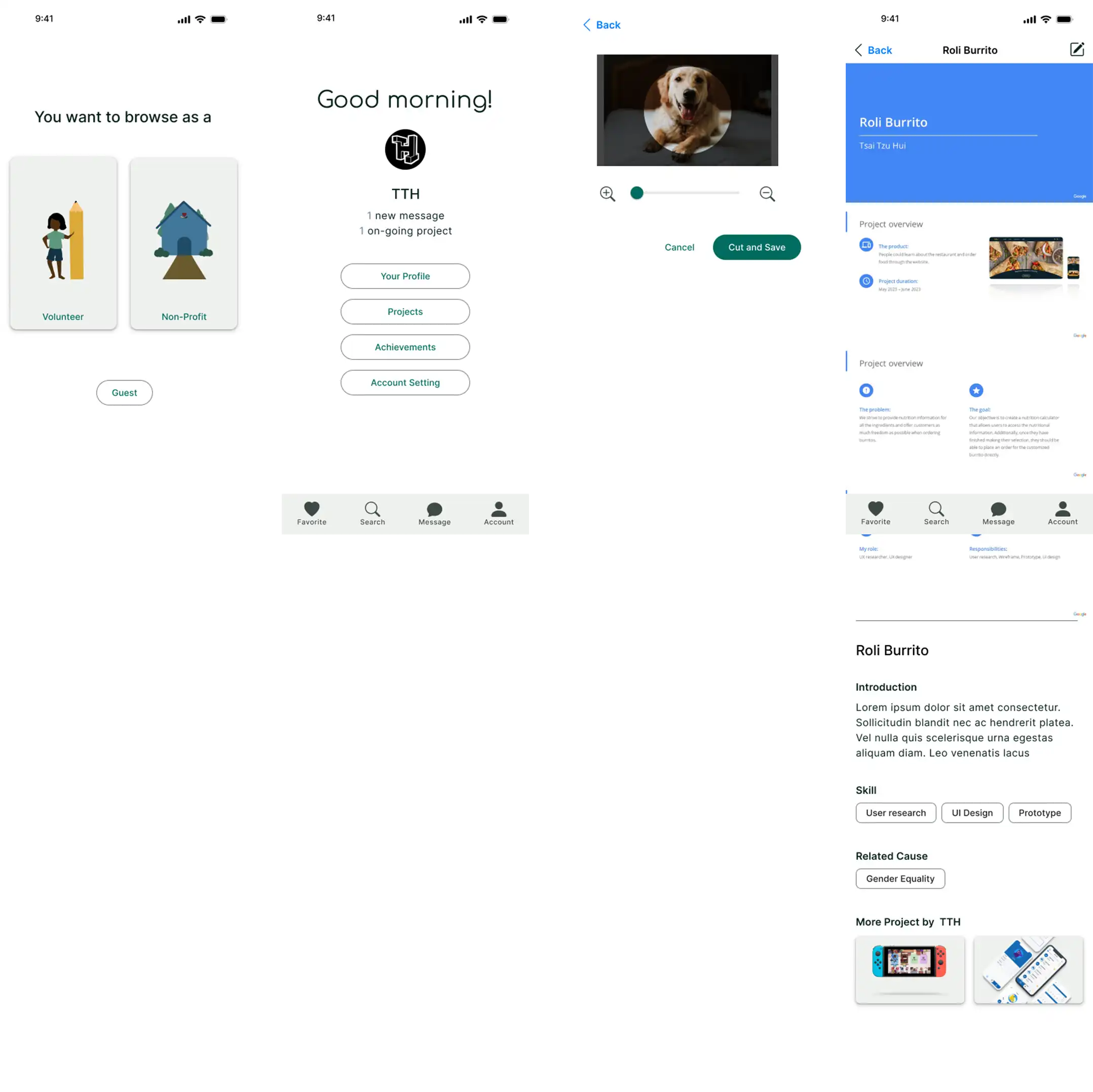 different mockup pages